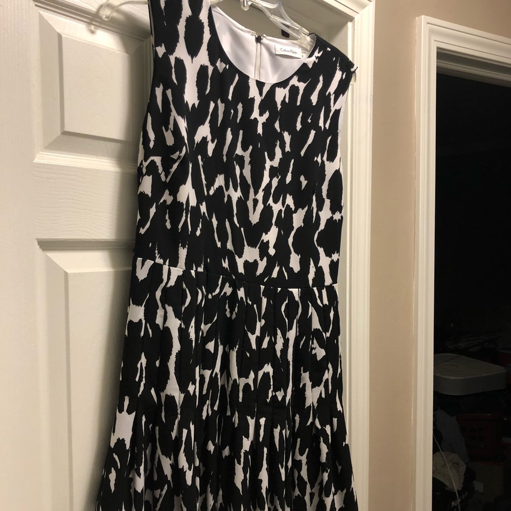 Calvin Klein black and white dress